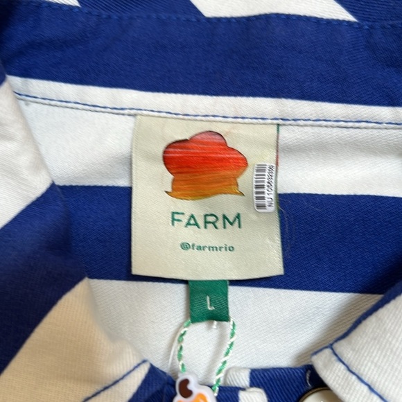 New! Farm rio Large blue combo striped long sleeve romper. - Picture 7 of 14